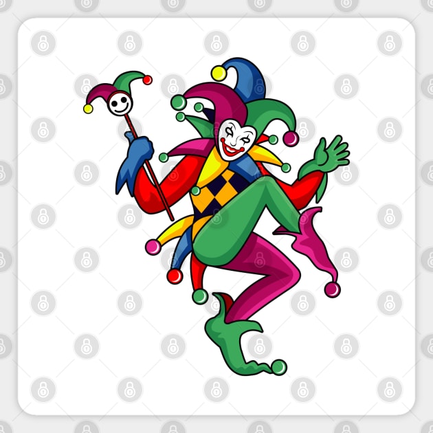 joker character illustration Magnet by Mako Design 